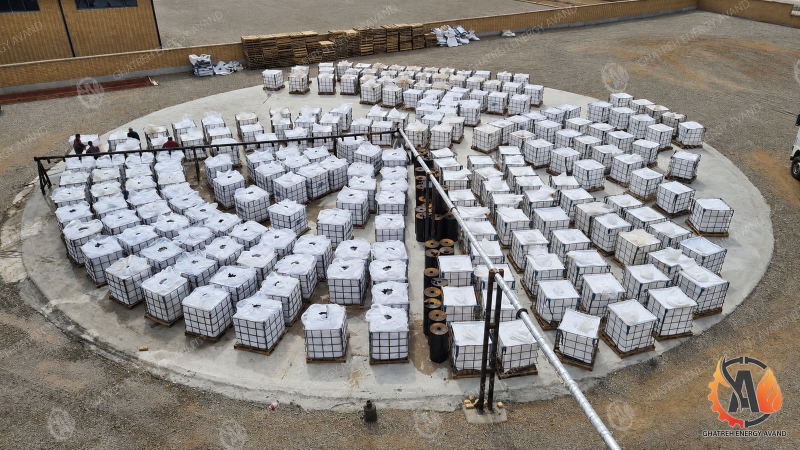 Jumbo bags prepared for loading